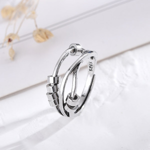 European American Retro Thai <b>Silver</b> <b>Ring</b> <b>925</b> Sterling <b>Silver</b> Geometric Wave Design Women's Fashion Jewelry Gift Index Finger - Product Image 1