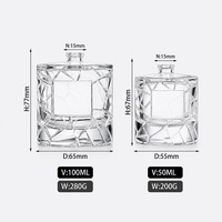 Nouveauté : Flacon de parfum de luxe en verre de 50 ml avec pulvérisateur à pompe, impression d'écran, logo personnalisé et emballage cadeau