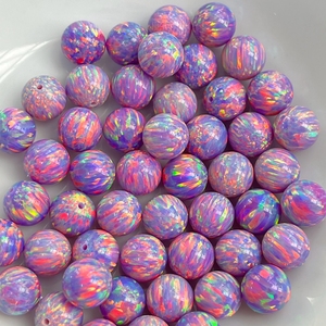 Lab Grown Purple Half Hole <b>Opal</b> Beads for Jewelry Making - Product Image 3
