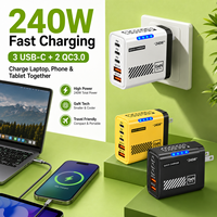 Chargeur multi-ports SDL à charge rapide 2 USB + 3 Type C compatible avec iPhone 16/15 Pro, adaptateur de charge rapide GaN léger