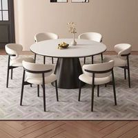 Table à manger moderne avec surface en céramique et base en métal, style minimaliste, table à manger pour meubles de maison