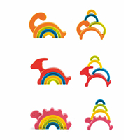 Meilleure Vente : Kit de Jeu Empilable Multistyle pour Bébé – Jouet Écologique en PP Arc-en-ciel Dinosaure Bateau pour l'Éveil des Enfants, Baignoire et Intérieur