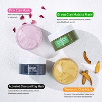 Masque d'Argile Végalien Purifiant les Pores et Points Noirs au Charbon, Rose, Curcuma et Thé Vert pour le Visage Marque Blanche