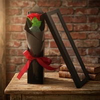 Boîte Cadeau Rose Éternelle Préservée – Bouquet à Tige Unique Personnalisable – Livraison Rapide pour Fêtes, Anniversaires et Célébrations