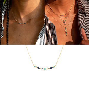Collier CANNER S925 en argent sterling avec zircon bleu en forme de goutte d'eau, plaqué or 18 carats, bijoux pour femmes - Product Image 5