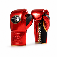 Gants de boxe TOPN en dentelle 6oz-16oz en cuir microfibre pour adultes, entraînement de sparring, sac de frappe, Muay Thai, MMA, équipement respirant avec protection du poignet OEM