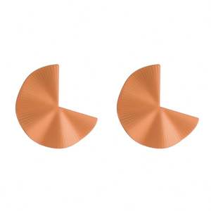 Venta Directa de Fábrica, Pendientes de Moda con Forma de Abanico Geométrico Coloridos, Unisex, de Aleación Metálica, Modernos - Product Image 2