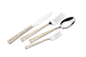 Set di Posate Classico di Alta Qualità in Acciaio Inox da 84 Pezzi con Coltello, Forchetta, Cucchiaio e Custodia in Pelle per Uso Festivo - Product Image 2