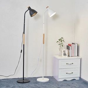 Lampe de sol moderne minimaliste en métal, E27 LED, hauteur réglable, abat-jour conique, couleur blanc noir, usage résidentiel - Product Image 6