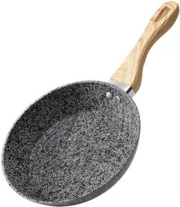 Granite pans de mujer grey aluminum non-stick fry pan induction bottom 24cm sprial bottom cookware sets zhejiang pan