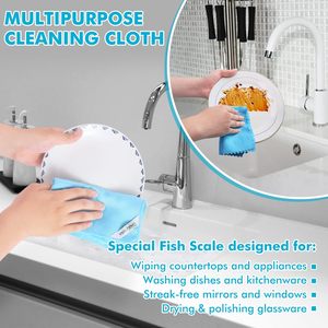 Fournisseur OEM – Chiffon microfibre sans peluches pour polissage de verre, 30x30cm, réutilisable, anti-rayures, motif écaille de poisson, pour le nettoyage des vitres - Product Image 3