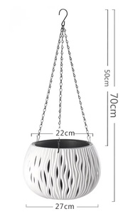 Maceta Colgante de Plástico con Diseño Moderno y Simple, Imitación Ratán, para Plantas Verdes - Product Image 2