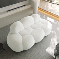 Atunus Canapé de Salon Minimaliste Nordique Ensemble Meubles Canapé de Sol Compressé Sous Vide Canapé Nuage en Tissu Bouclé Agneau