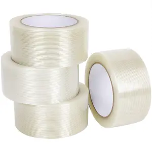 Good Quality Fiberglass Casting Hotmelt Cross fiber filament tape for metal wood materials furnishings packing filament tape