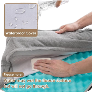 Cama para Perro Antideslizante e Impermeable de Felpa de Coral y Poliéster, Ortopédica, Rectangular, con Patrón Sólido, Extraíble y Lavable para Uso en Jaula - Product Image 3