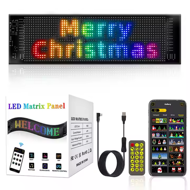 16*96 PLUS Waterproof Screen Matrix Pixel Panel USB Car Display Soft Screen LED Advertising Screen for Car 192*898mm