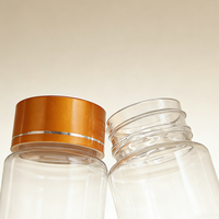 Vente en gros OEM Bouteille de pilules en plastique PET 60 ml avec bouchon à vis doré, conteneur d'emballage pharmaceutique Modèle HS21 Guangdong Chine