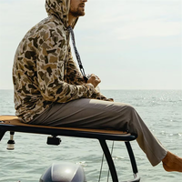 Sweat à capuche de chasse camouflage canard UPF50+ Performance respirante Chemises de pêche pour hommes |   Impression par transfert thermique personnalisée |   100% polyester