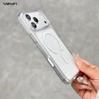 VAWI B470 Coque de téléphone magnétique transparente rigide à paillettes tendance pour iPhone 17 18 Pro Max