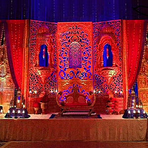 Fibra de tallado Jharokha moderno Panel buscando boda escenario de Bollywood boda escenario marco - Product Image 1