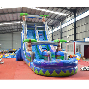 Tobogán Acuático Inflable con Diseño de Palmera Tropical, Piscina Azul de Una Sola Vía, para Adultos y Niños, Alquiler Comercial para Fiestas de Verano al Aire Libre - Product Image 4
