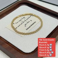 Bracelet jonc de luxe en or véritable 18 carats Au750, minimaliste, perlé, style vintage rétro, bijoux fins pour femme, vente en gros, empilable, cadeau