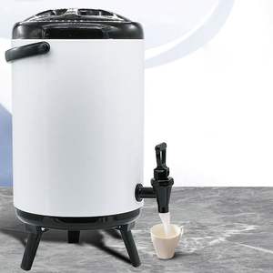 Distributeur de thé au lait en acier inoxydable Db 8L isotherme avec robinet, support blanc pour conteneur de boissons, manuel - Product Image 5