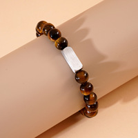 Gelang Batu Alam Berukir Kustom Go2boho dengan Batang Baja Anti Karat untuk Pria Wanita