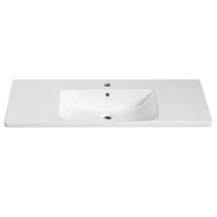 Vasque rectangulaire moderne en céramique de haute qualité de 80 cm de large, facile à nettoyer, garantie 5 ans, installation encastrée, pour hôtel