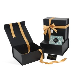 Tùy Chỉnh Nam Châm Bao Bì Gấp Biểu Tượng Tùy Chỉnh Sang Trọng Cứng Nhắc Giấy Các Tông Màu Đen Đơn Giản Rỗng Từ Đóng Cửa Hộp Quà Tặng - Product Image 5