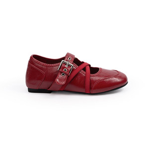 Nouvelles baskets décontractées style ballerine Mary Jane à enfiler, rehaussantes de 4 cm, avec bride croisée à l'orteil, à bout peu profond, effet rajeunissant - Product Image 6