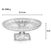 Assiettes de service en verre avec pied, grande plaque de service, en cristal, ro 1046