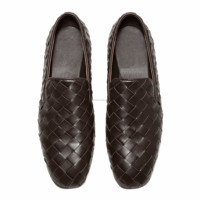 Mocassins en cuir véritable marron grande taille 47 pour hommes et femmes, style Derby, chaussures de mariage, à enfiler