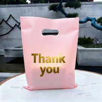 Sacs shopping en plastique personnalisés avec logo découpé, impression sur mesure pour vêtements, sacs en plastique avec poignée