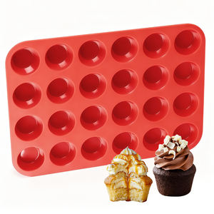 <span class=keywords><strong>Moule</strong></span> à cupcakes en silicone SILIKOLOVE, rouge, 24 cavités, LFGB, platine, antiadhésif, sans BPA, <span class=keywords><strong>mini</strong></span> <span class=keywords><strong>moule</strong></span> à <span class=keywords><strong>brownie</strong></span>, <span class=keywords><strong>moule</strong></span> à muffins, <span class=keywords><strong>moule</strong></span> à gâteau - Product Image 1