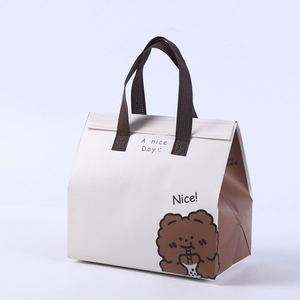 Aluminum Foil Insulated Cooler Bag Metallic Color Food Delivery <b>Foldable</b> Cooler Bag Cake Cooler Bag - Product Image 1