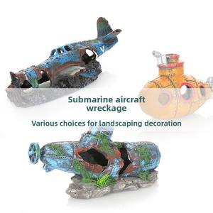 Decoraciones de Resina para Acuarios: Naufragio de Avión, Barco o Submarino, Adornos Ecológicos para Paisajismo de Peceras que Crean Emoción - Product Image 4