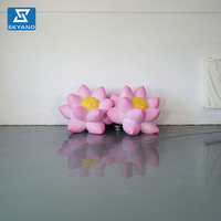 Modèles géants de fleurs de lotus gonflables Modèle de décoration publicitaire pour centre commercial Événement Grands ballons gonflés à fleurs de lotus