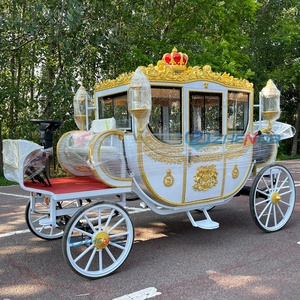 Carruaje de Cenicienta en Venta, Carruajes Reales para Bodas y Turismo, Carruaje Eléctrico de 4 Ruedas Tirado por Caballos - Product Image 3