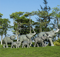 Offre Spéciale parc d'attractions décoration animaux accessoires artificiels réalistes grandeur nature en fibre de verre modèles animaux grand éléphant Sculpture