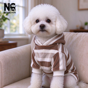 Ropa para Perros Económica, Conjunto a Juego de Forro Polar <span class=keywords><strong>Coral</strong></span> a Rayas para Dueño y Mascota, Venta al por Mayor Directa de Fábrica para Tiendas Minoristas - Product Image 5