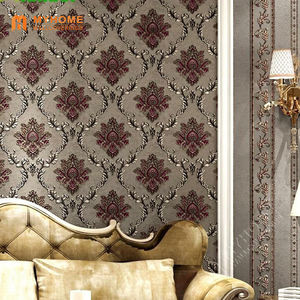 Vendita calda di Lusso di Colore Scuro Damasco Carta Da Parati In Vinile Per Soggiorno - Product Image 4
