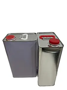 5-Litre Rectangular Metal Tin Cans Paint And Chemical Storage With Pull Out Cap For Professional Use