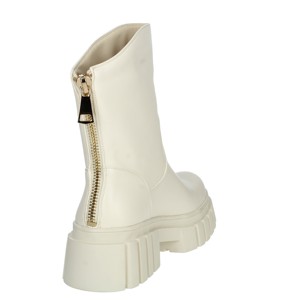 Stivaletti bassi da donna color crema 8289 con chiusura Slip-On stivaletto da neve traspirante tacco 5cm stile coreano suola alta per autunno inverno - Product Image 3