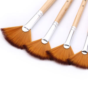 Zhuting Simple Style ventilateur <span class=keywords><strong>aquarelle</strong></span> <span class=keywords><strong>pinceau</strong></span> ensemble 5 pièces en bois Nylon cheveux Art pinceaux pour la peinture - Product Image 3