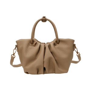 Bolso de Mano de Piel Sintética Plisada de Moda 2025 para Mujer, Bolso de Hombro/Cruzado Informal y Versátil con Textura Suave - Product Image 1