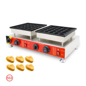 <span class=keywords><strong>Gaufrier</strong></span> électrique professionnel et domestique en acier inoxydable à double disque, 70 trous, avec plateau de cuisson antiadhésif et double zone de cuisson - Product Image 3