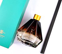 Ensemble diffuseur de parfum personnalisé avec logo, flacons en verre, bâtonnets en rotin parfum vanille noire, parfum de luxe sans BPA ni alcool