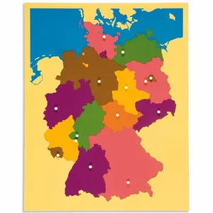 Brinquedos educativos madeira Jigsaw Montessori Puzzle Mapa quadros de madeira Montessori alemão mapas