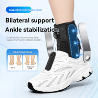 Attelle de cheville en fibre de polyester avec plaque en aluminium pour correction du pied tombant, support de cheville à ressort à bouton pour sangle de protection à fixation rapide